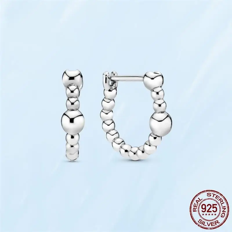 Silver Earrings Real 925 Sterling Silver Asymmetrical Heart Hoop Earrings for Women Fashion Silver Earring Jewelry Gift