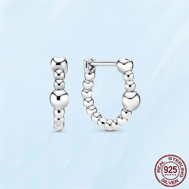 Silver Earrings Real 925 Sterling Silver Asymmetrical Heart Hoop Earrings for Women Fashion Silver Earring Jewelry Gift PAE047