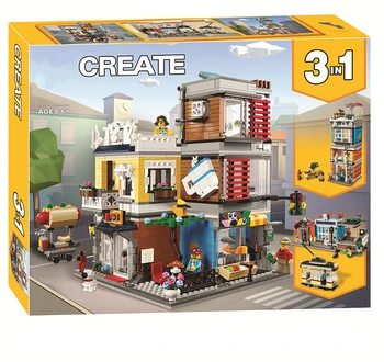 

NEW Creator 3 in 1 Townhouse cafe pet shop Compatible with 31097 Building lepining bricks Blocks Bricks lepinblocks Toys gifts