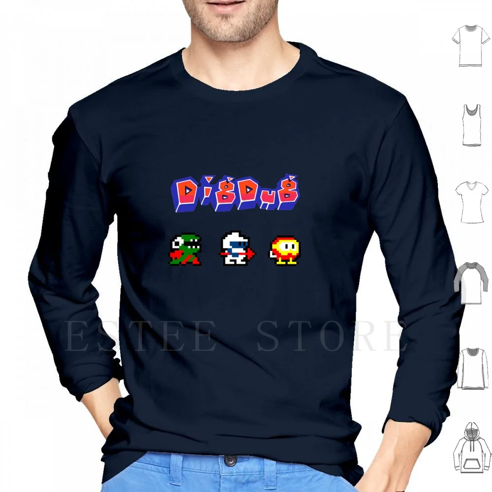 Dig Dug 2 Felpa Con Cappuccio Manica Lunga Dvg Dizionario Dei Videogiochi Spettro Zx Zx Spettro Anni '80 Retro Retrogames Vintage Vecchi Giochi