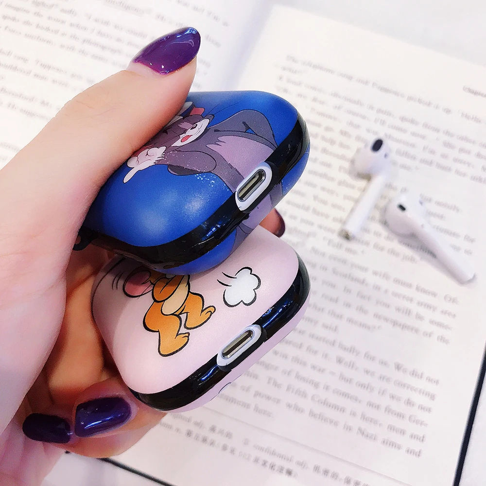 LinXiang пары влюбленных мультфильм милый Том и Джерри Bluetooth наушники жесткий защитный чехол для Apple Airpods 1 2