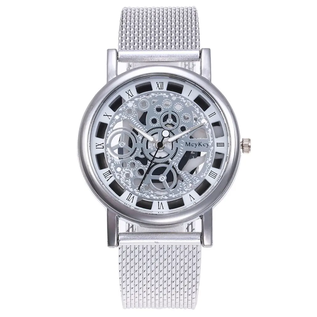 

Fashion Skeleton Wrist Watch Men Simple Style Mesh Belt Men Women Unisex Quartz Watches Hollow Watches