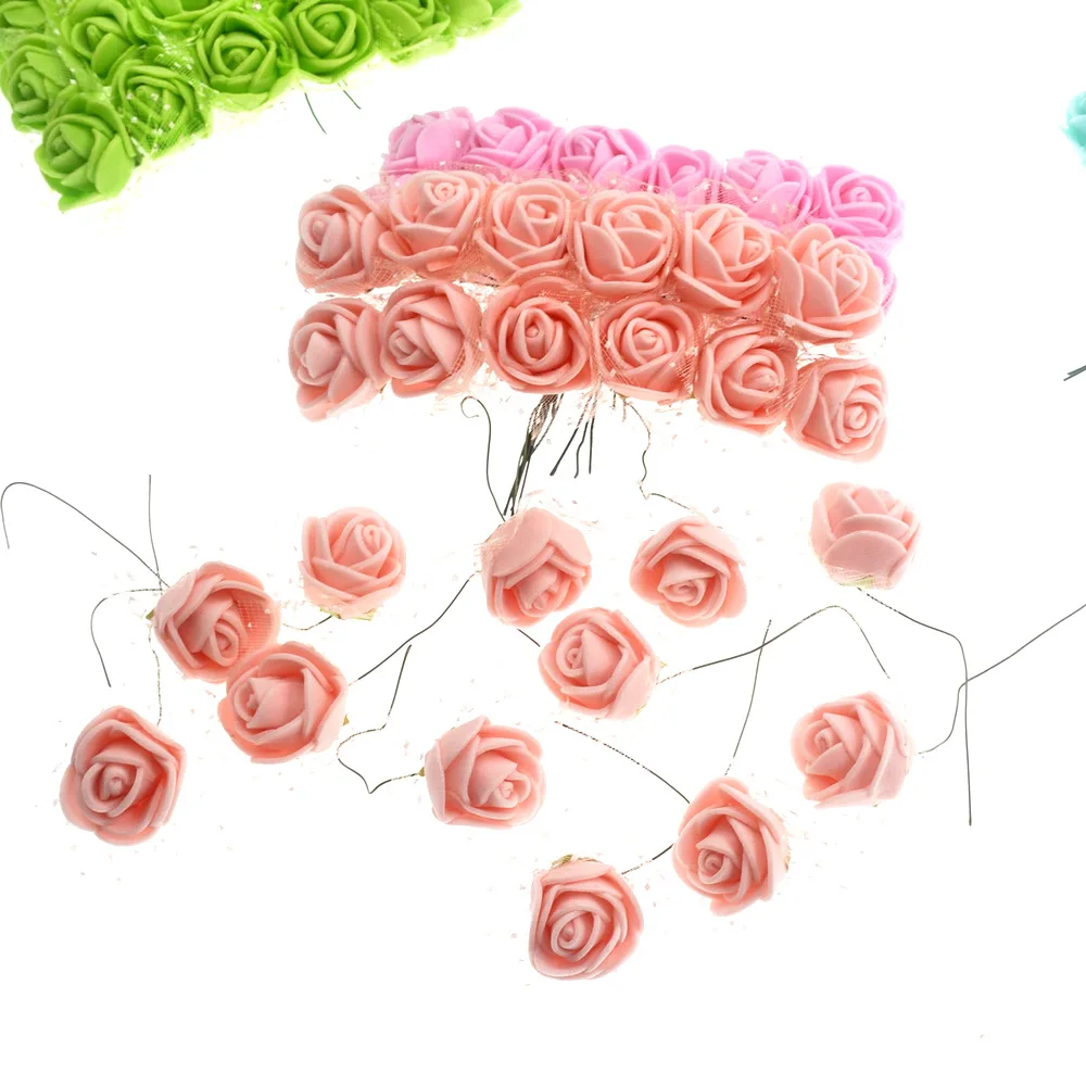 DIY пряжа край розы Букет модель пены гирлянда с розами Свадебная модель Boquet держатель украшения 144 цветок/Сумка