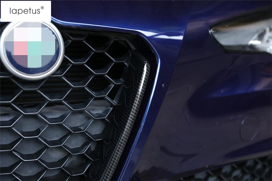 Аксессуары Lapetus подходит для Alfa Romeo Giulia- Передняя головка средняя решетка гриль формовочная крышка отделка/углеродное волокно стиль