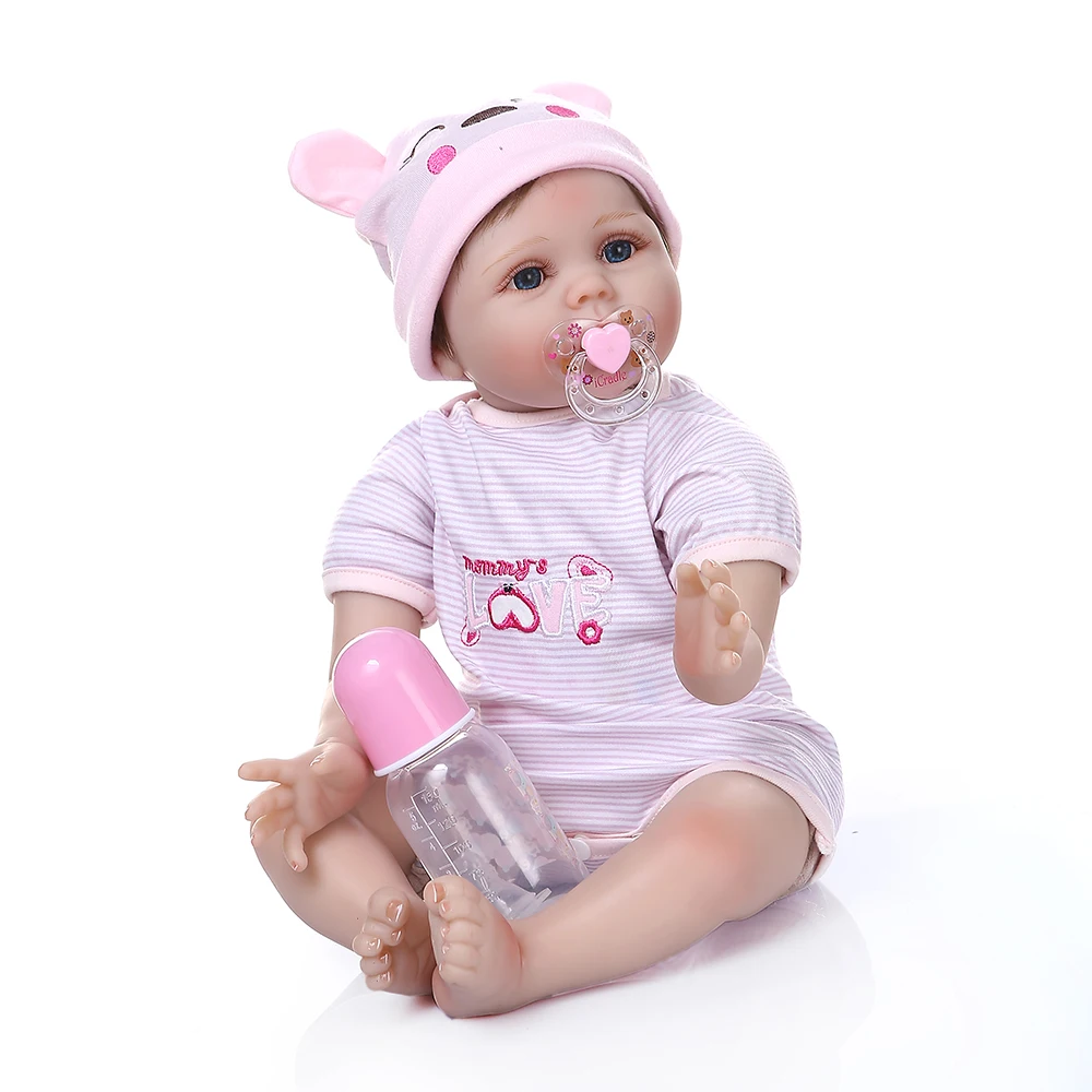 55 см Колыбель reborn baby с спальным мешком милое детское лицо realisitc девочка руки волосы с корнями взвешенная кукла рождественский подарок