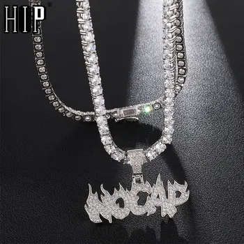 

Hip Hop Iced Out Bling No Cap Cubic Zirconia Micro Paved CZ Necklaces & Pendants For Men Jewelry With Tennis Chain