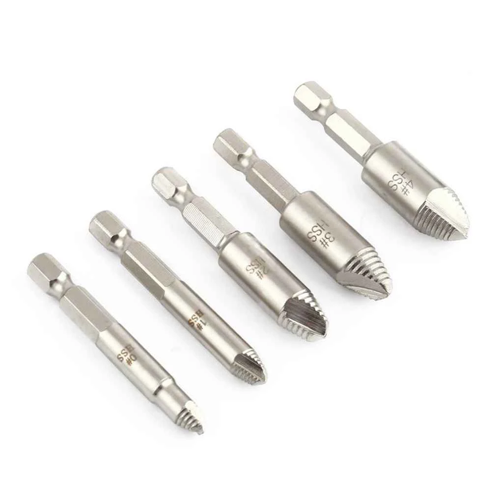 

5pcs/Set Professional High-quality Hex Screw Easy Out Drill Bit Set Screw Accessaries Tool Parts High speed steel