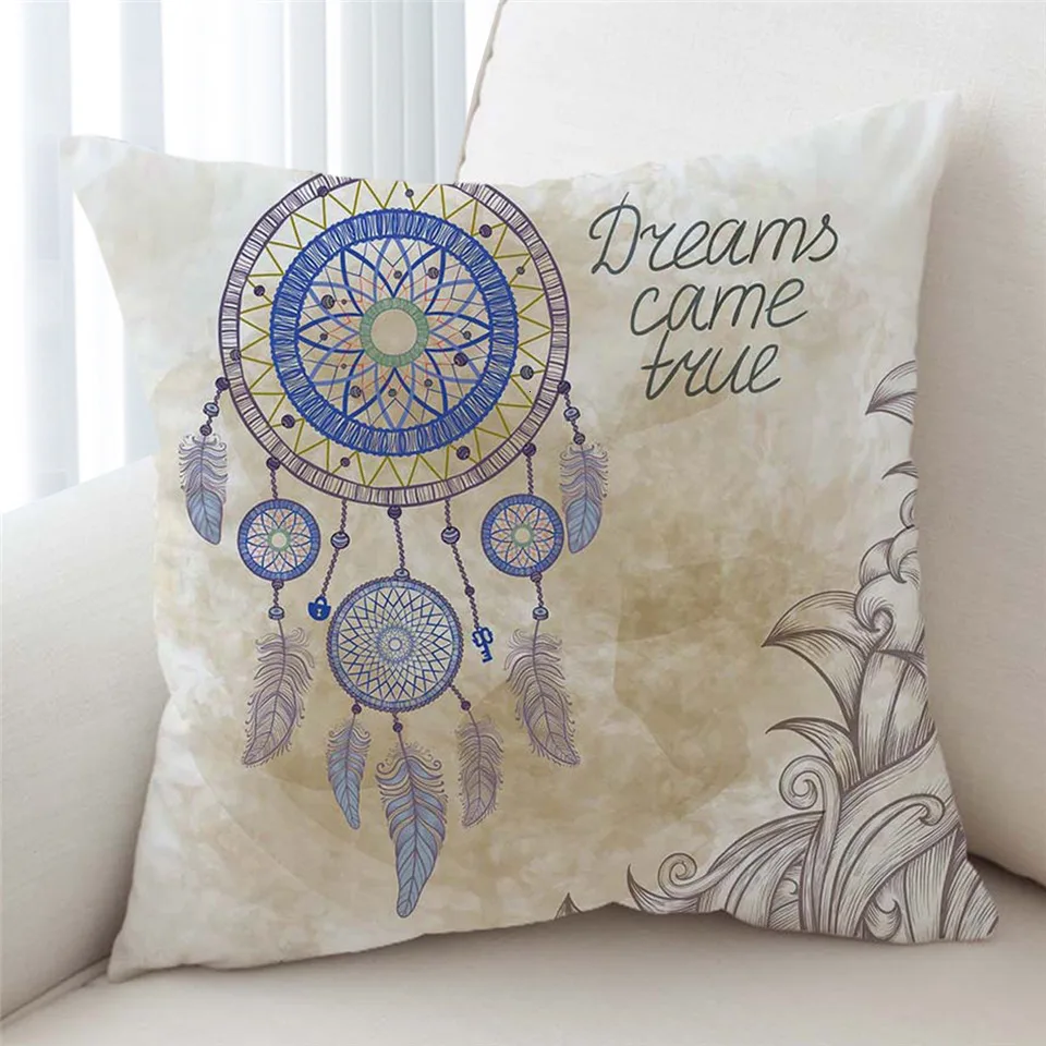 4 Постельные принадлежности Outlet Dreamcatcher Чехлы для подушек цветная подушка с перьями чехол богемный Мандала бросок Чехол 2 размера черные наволочки - Цвет: 4