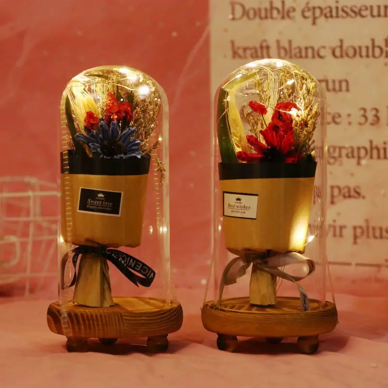 

Aromatherapy Soap Rose LED Soap Flower Plastic Bottles Wedding Artificial Flower Valentines Day Mothers Day Birthday Gift