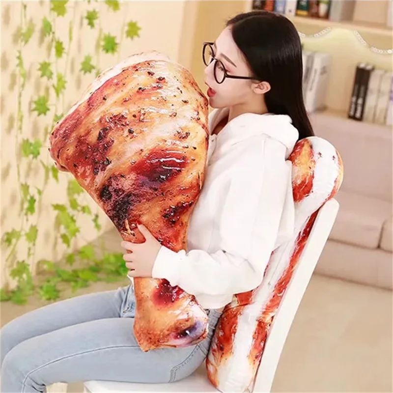 

Model Double-Sided Printed Food Chicken Wings Chicken Legs Pillow Funny Roast Suckling Pig Barbecue Snacks Grilled Fish Grilled
