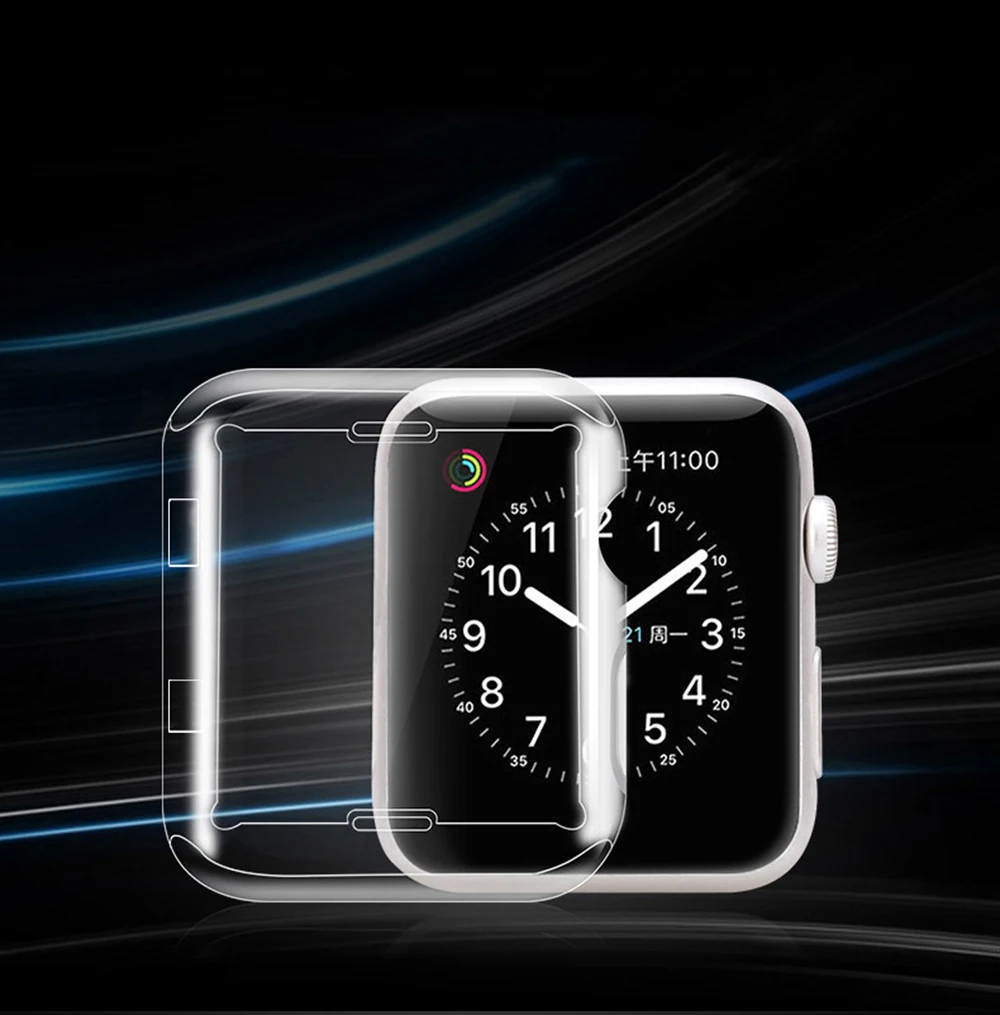 Прозрачный защитный чехол все включено для Apple Watch 5, 4, 40 мм, 44 мм, 360, прозрачный чехол из ТПУ, полный Чехол для Iwatch 3, 2, 1, 38 мм, 42 мм