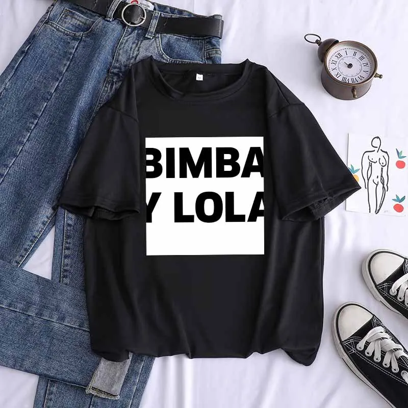 Camiseta de marca de moda para mujer, blusa holgada de manga corta con estampado de personalidad, ropa lisa, tops para mujer