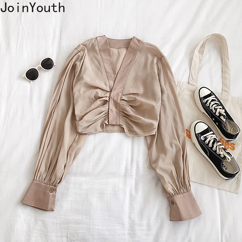 Женские блузки Joinyouth в Корейском стиле тонкие рубашки ретро свободные женские