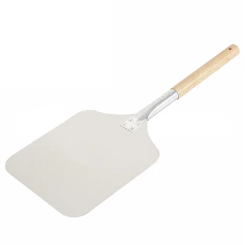 

Wooden Handle Lifting Cookware Peel Cake Baking Tool Cutter Pastry Accessory Kitchen Cheese Pizza Shovel Square Aluminum Alloy