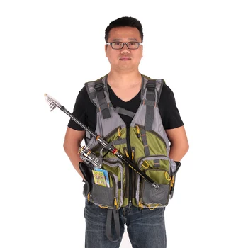 

Adjustable Fly Fishing Vest Premium Gear Packs and Vests Mesh Fishing Vest Army green for Fly Fishing for Men and Women