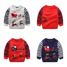 Свитер для маленьких девочек осенне-зимний пуловер для маленьких мальчиков и девочек теплая одежда Детский хлопковый Рождественский свитер для детей от 2 до 8 лет