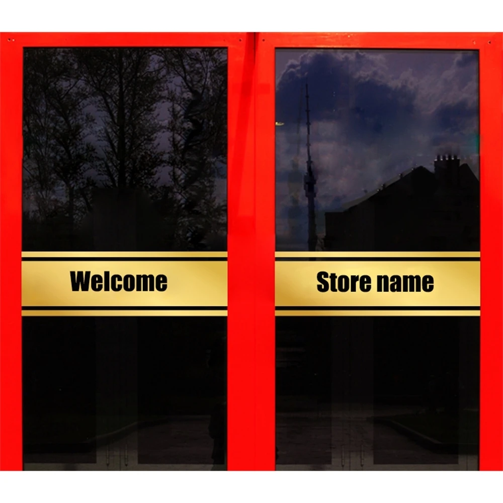 Anti Collision Sliding Waist Glass Sign Stickers Shop Hotel Restaurant Bar Door Window Welcome Paste Poster Ads Wall Sticker | Дом и сад