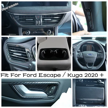 

Carbon Fiber Look Interior Refit Kit Pillar A Air AC / Smoking Cigarette / Door Bowl Cover Trim Fit For Ford Escape / Kuga 2020