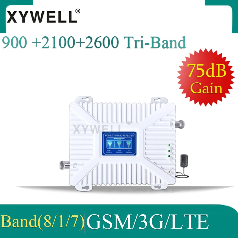 Трехдиапазонный усилитель GSM-сигнала 900/2100/2600 2g 3G 4G 75 дБ GSM UMTS LTE 3g 4g | Мобильные