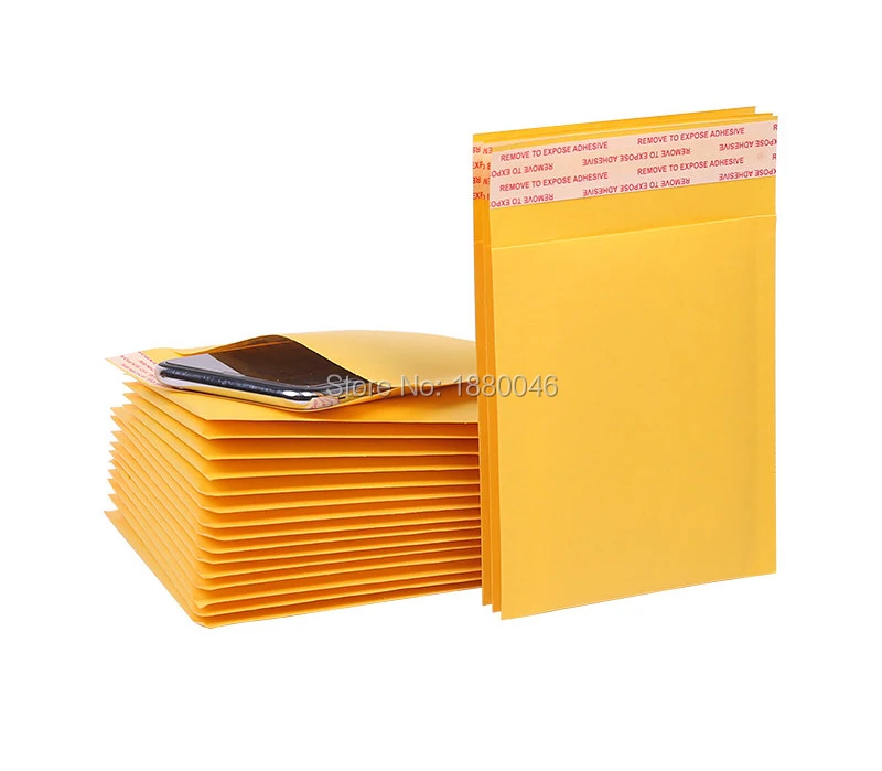 

Hotsal 100pcs 15x18cm Yellow plastic bag cellophane bags kraft paper bag bubble mailers padded envelopes paper mailer