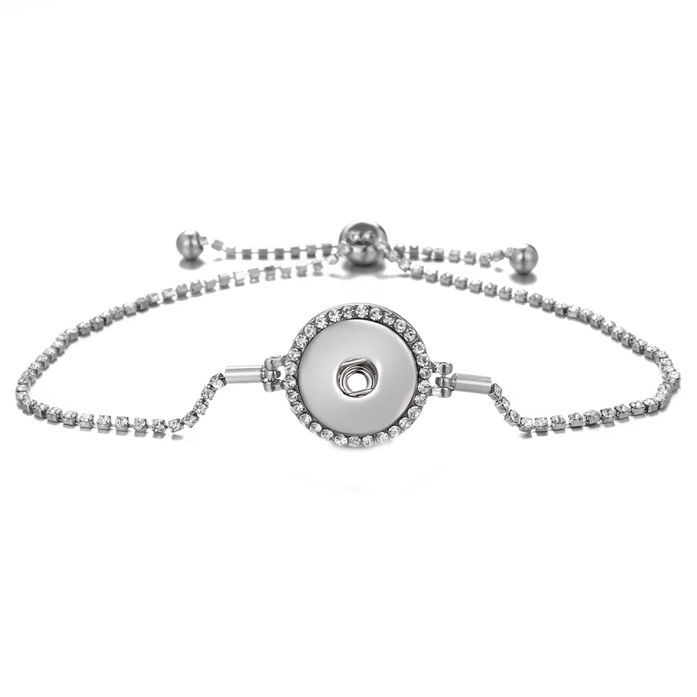 

New Fashion Adjustable Chain Bracelets Metal Snap Bracelet Fit 18MM Snap Buttons DIY Snap Jewelry For Women