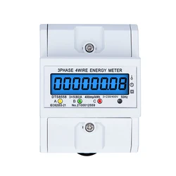 380v 80a 3 fase 4 fio din trilho eletrônico wattmeter kwh wattmeter medidor de energia display lcd