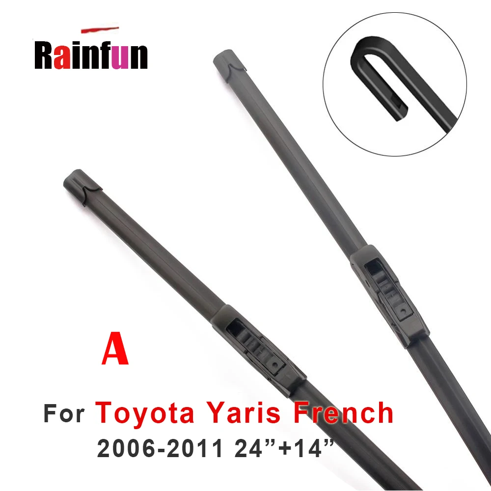 RAINFUN U Hook Front Wiper Blades and rear wipers for Toyota Yaris