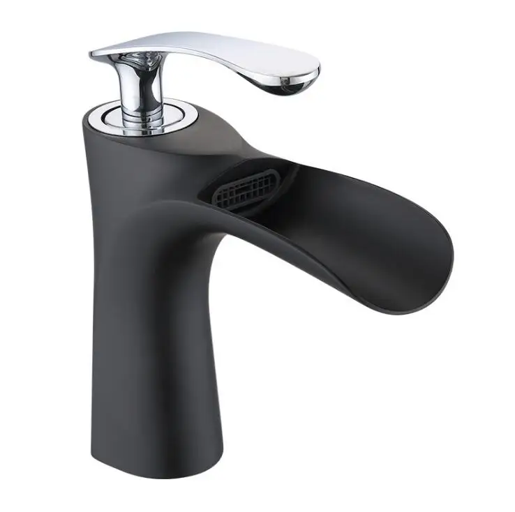 Black with Chrome Смесители для раковины белого/золотого цвета смеситель для ванной горячей и холодной хромированной отделкой латунный унитаз Раковина Водопроводный Кран XT846 - Цвет: Black with Chrome