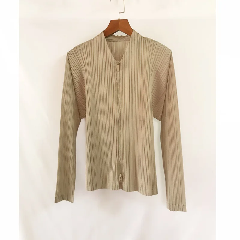 Осенняя Новинка Miyake плиссированная куртка на молнии
