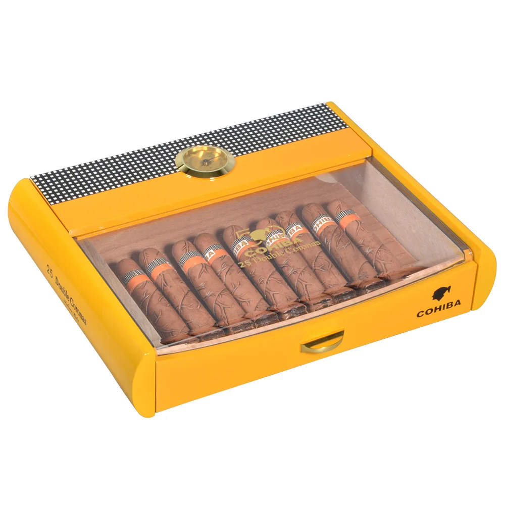 Large Capacity Cigar Box with Digital Hygrometer Glasstop Cabinet for Travel Desktop Decoration Humidor | Дом и сад
