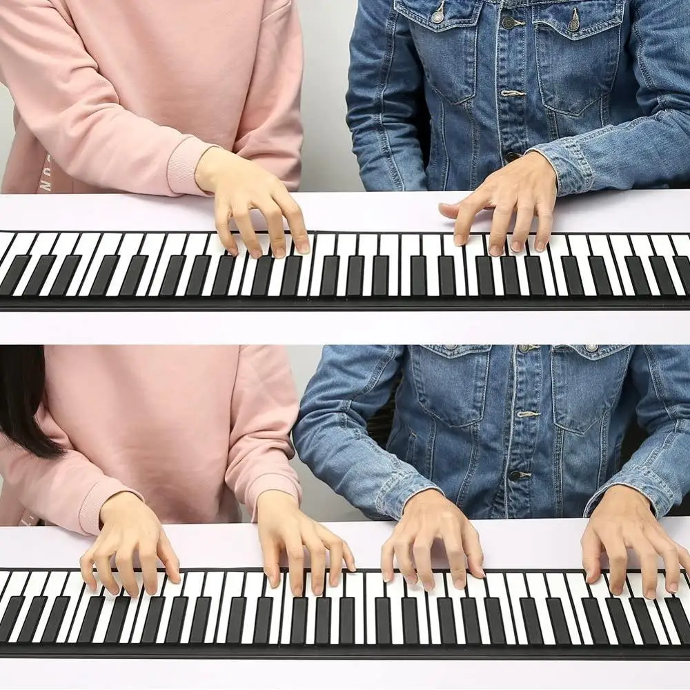 Portátil roller up piano 88 teclas flexível conveniente dobrável midi jogos  de teclado digital crianças mostrar viagem aprendizagem precoce - AliExpress