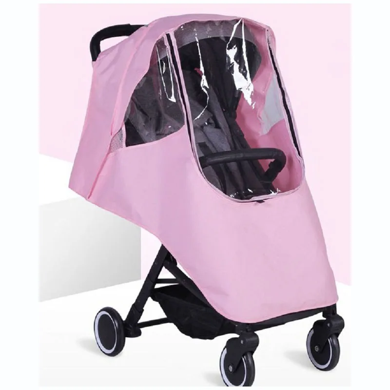 Дождевик для детской коляски, чехол на колесиках с зонтиком, автомобильный дождевик, детская коляска с ветровым стеклом, аксессуары для коляски, аксессуары на колесиках - Цвет: pink