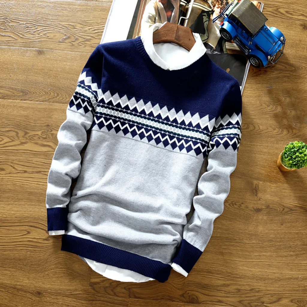 Mejor precio Suéteres grises de Corea para hombre, suéter de punto de manga larga con cuello redondo, jerséis de otoño e invierno de alta calidad, abrigo cálido, nueva moda zOKMZ3Q7A