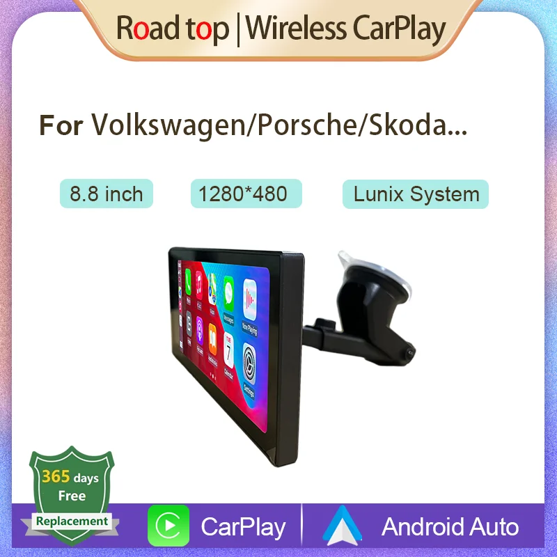 Road Top сенсорный экран системы Linux с беспроводным Apple CarPlay Android авто Air Play навигация