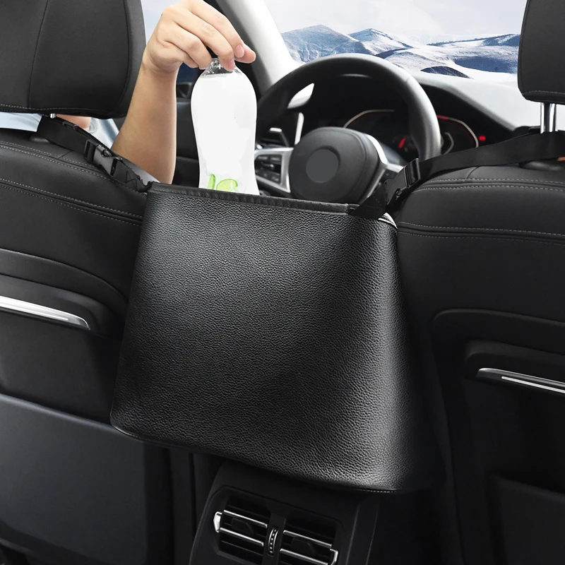 Car Middle Seat Handbag Organizer PU Leather Holder Storage Box Auto Gap Bag  Hang Pocket Center Console Document Goods Tidy Auto - AliExpress