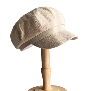 

Fibonacci 2020 New Spring Summer Women Octagonal Cap Geometric Pattern Fabric Female Artist Painter Beret Octagonal Hat