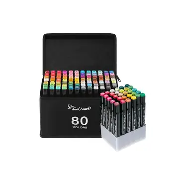 

Touchmark 30/40/60/80/168 Color Markers Broad and Fine Point Tip Graphic Marker Pens Alcohol Based Sketch Art Supplies