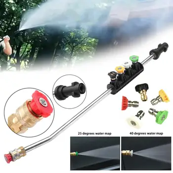 

Pressure Washer Wand with Adjustable Angle Nozzle Spray Lance Degree with 5 Nozzle Angles Quick Connect Pivot Adapter Cou