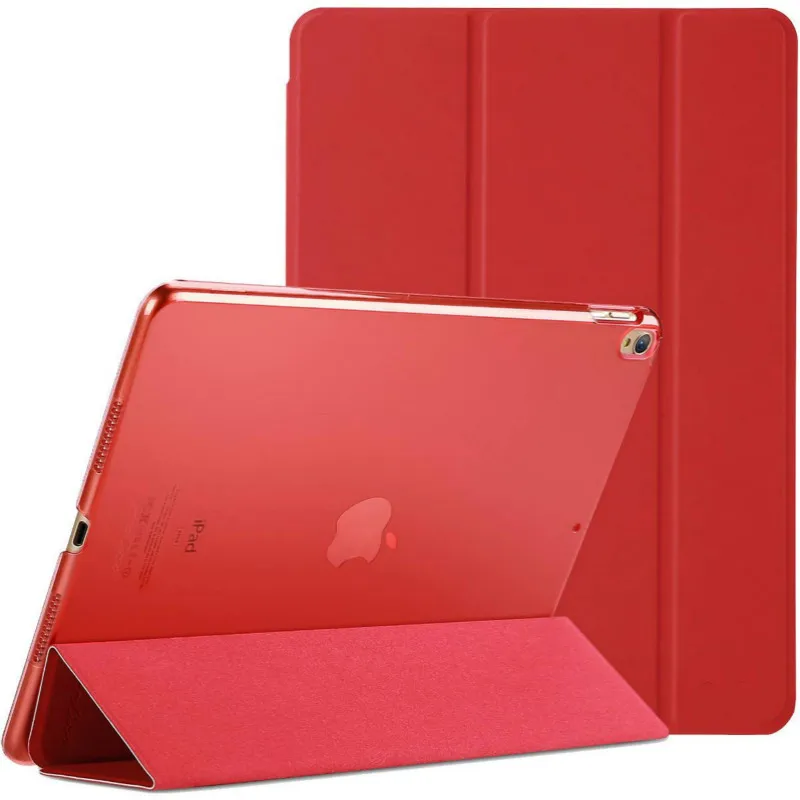 Для iPad Air(3rd Gen) 10," Чехол iPad Pro 10,5" крышка, тонкая легкая подставка Smart Shell полупрозрачный, с глазурью задняя крышка - Цвет: red for iPad 10.5