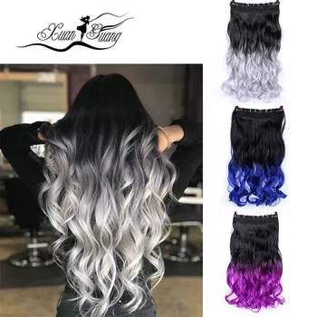 

DIANQI A variety of colors wave 5 hairpin clip in the hair extension heat resistant synthetic fiber loose wig