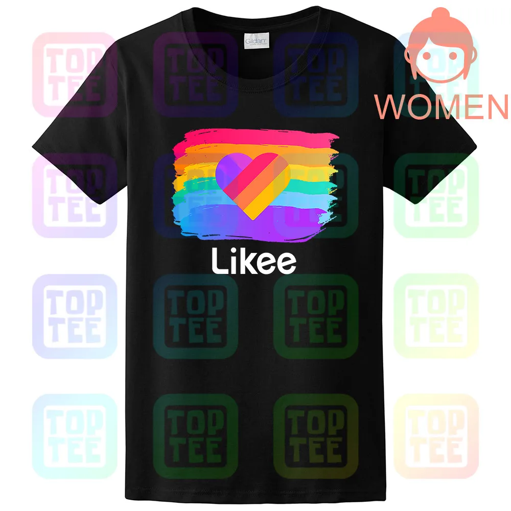 Women Black Likee App забавная футболка Сердце футболка классная граффити уличная футболка - Цвет: Women Black
