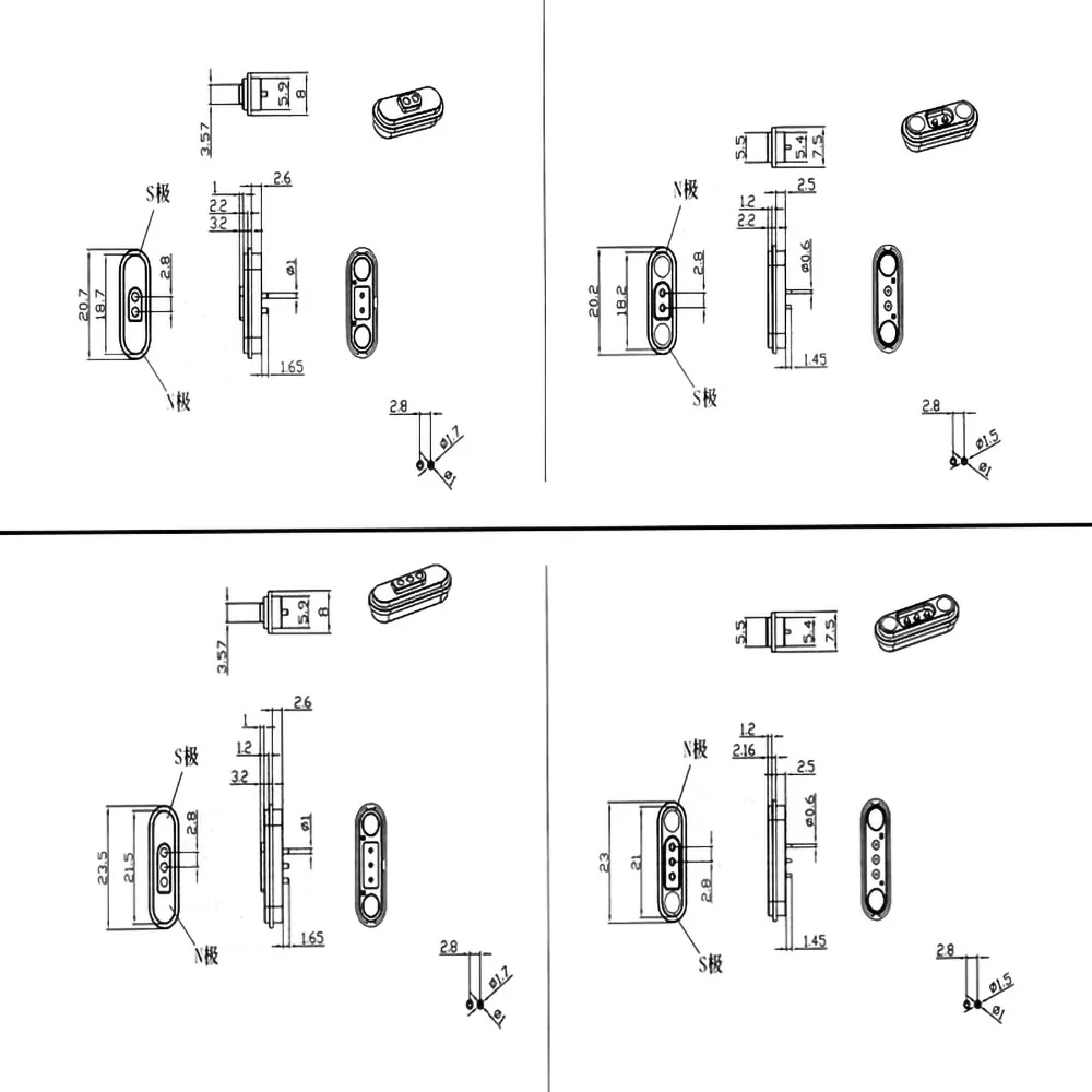 Connettore Movimento Porte AMIG 2P - Nylon Bianco, 71x14mm - Permette Passaggio Corrente 2A