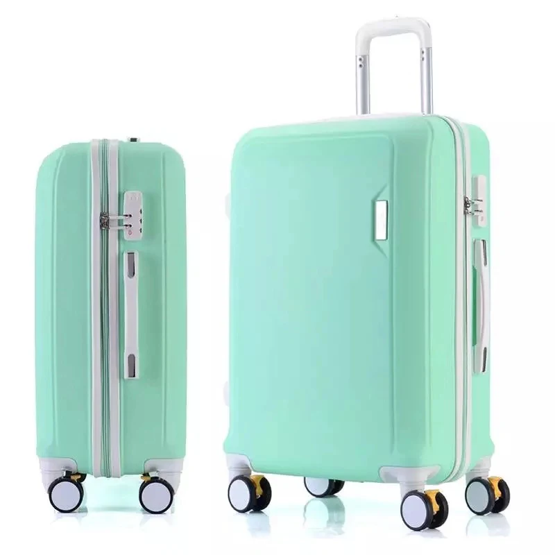 ABS+PC luggage set travel suitcase on wheels Trolley luggage carry on cabin suitcase Women bag Rolling luggage spinner wheel - Цвет: green