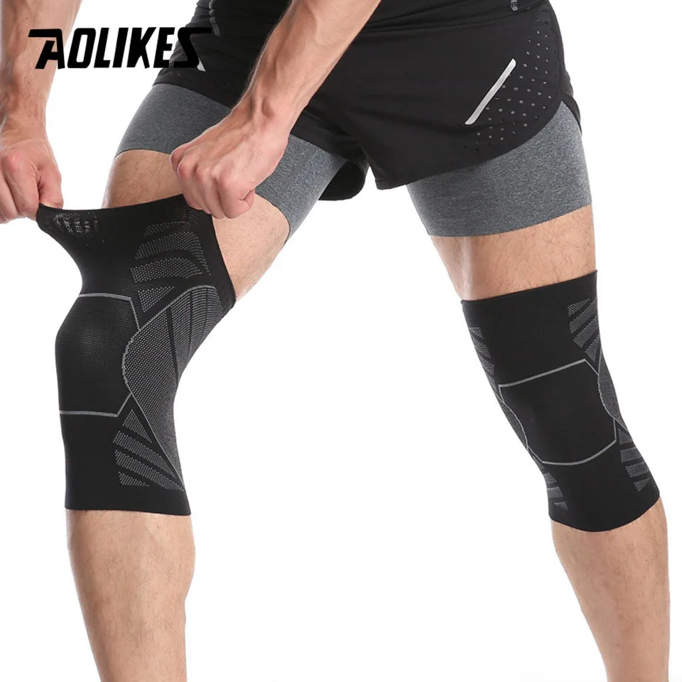 AOLIKES 1 шт. нейлоновые эластичные спортивные наколенники суппорт колена из дышащей ткани Скоба для бега фитнес Пешие прогулки защитный наколенник для велоспорта на открытом воздухе
