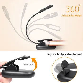 

USB Power Supply Desk Lamp with Clip Holder Led Table Lamp Flexible Foldable Eye Protection Reading Book Lights Bedside Lantern