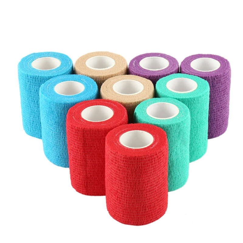 10CM Sports Bandage Elastics Self Adhesive Kneepad Bandages 4 Inch Football Grip Tapes Anti-ankle Nonwovens Wraps 12 rolls