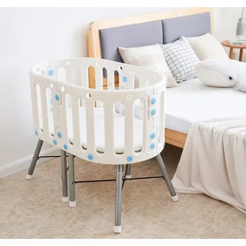 

Cradle baby bed European style baby bed foldable multifunctional 0-1 year old newborn splicing bed without odor small shaker