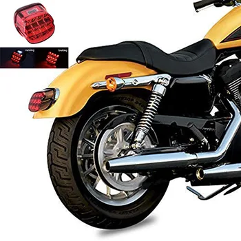 

Motorcycle Accessories(Red) Motorcycle LED Light Tail Light 12V License Plate Rear Lamp for Harley Wide Glide Low Rider FatBob