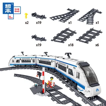 

QL0310 941 PCS Zhegao Track Building Block Bricks Train Series High-speed Train Remote Control Puzzle Assembly education Toy