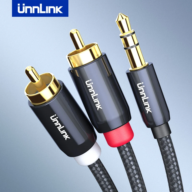 Unnlink HIFI 3,5 мм разъем Aux на 2 RCA кабель аудио кабель 3 м 5 м 8 м 10 для ТВ коробки динамик провод сабвуфер Саундбар усилители DVD|aux cable nylon|audio cablerca 3.5mm | АлиЭкспресс